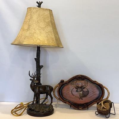 At The Lodge: Deer Table Lamp, Tray & Keepsake Box