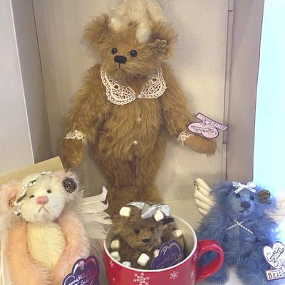 Annette Funicello Bears (Blue Belle, Portrait Angel, Coco Bear, Tiara)