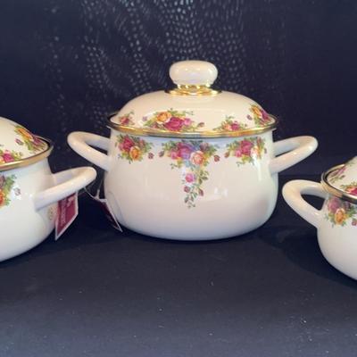 Royal Albert Old Country Roses Three Piece Cookware 