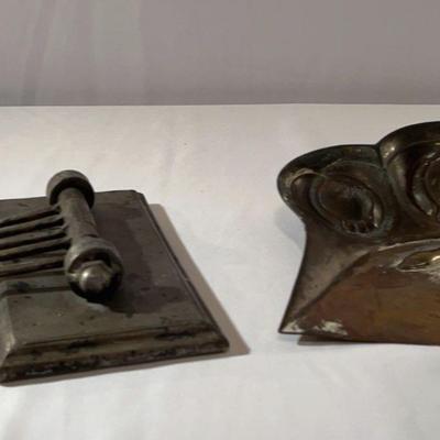 J.S & S Brass Crumb Tray And Metal Movable Hat/Coat Hooks