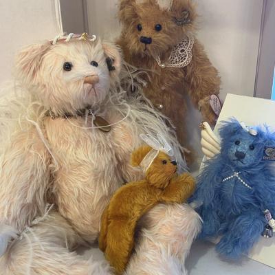 Annette Funicello Bears  (Blue Belle, Mango Tango, Tiara, and Faith)
