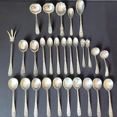 Sterling Silver - Steiff “Rose” pattern - spoons & serving pieces 