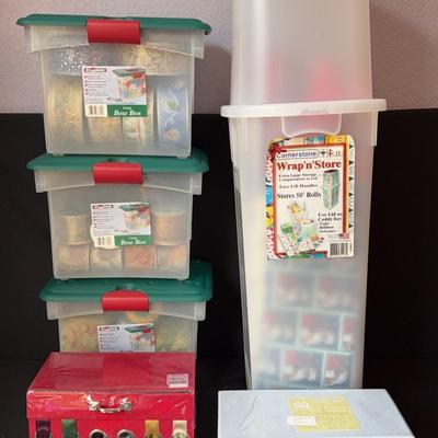 Christmas wrapping storage solutions +  LOTS of ribbon & paper 