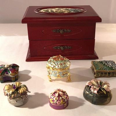 Collection of Royal Gem Collection Trinket Boxes and Jewelry Box