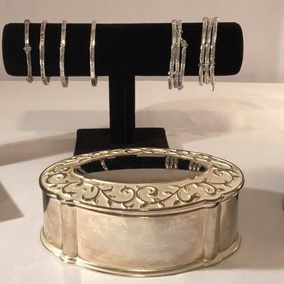 Inspirational Bracelets Vintage Silver Plated Lenox Jewelry Box
