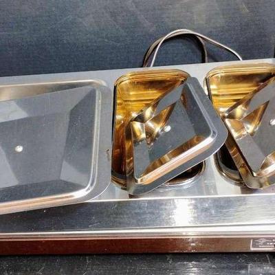 West Bend Stainless Steel Buffet Server II – 3-Section Warming Tray with Lids – Classic Entertaining