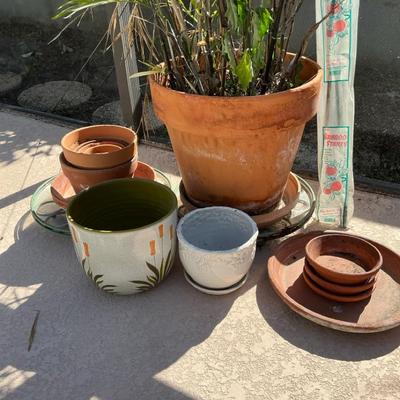 Assorted Clay Pots And Saucers