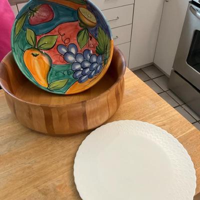 Large Wooden William Sonoma Bowl Handpainted Bowl And More￼