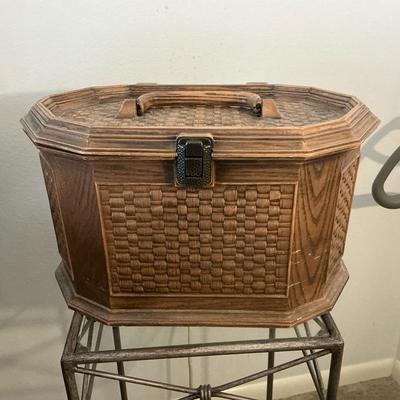 1970’s Lerner Faux Basket Sewing Box *Full!