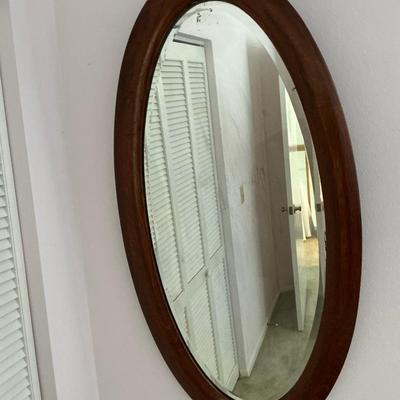 Oval Wood Frame Mirror
