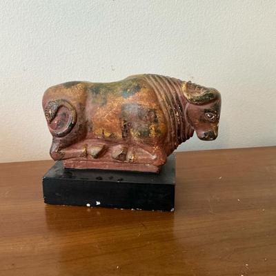 Painted Brass Bull 