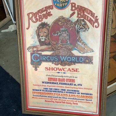 1974 Ringling Brothers Circus World Poster Framed