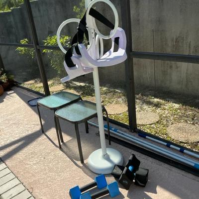 Pool Exercise Equipment And Towel Holder