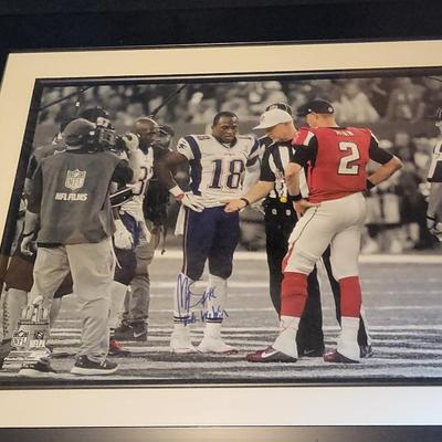 Matthew Slater from the New England Patriots Autographed picture from Sure Shot with COA on back