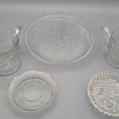EAPG Pieces Darling Grape, Iris, & Federal Glass 