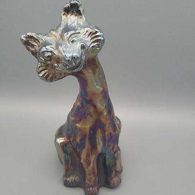 Fenton Amethyst Carnival Glass Winking Alley Cat