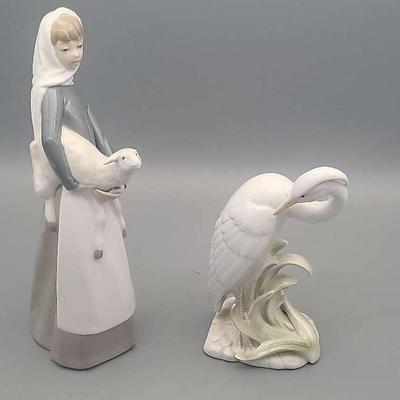 "Girl with Lamb" by Lladró & Crane Piece 