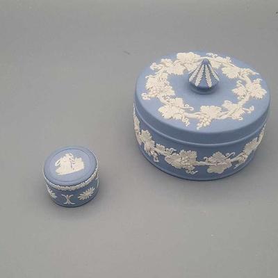 Wedgwood Blue Jasperware Trinket Boxes 