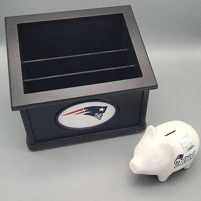 New England Patriots Pfaltzgraff Piggy Bank & Desk Organizer 