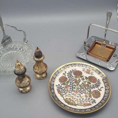 Relish Dishes & Collectible Plate & Salt & Pepper Shakers 