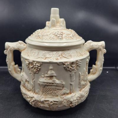 Vintage 1960s Grape And Castle Design Cookie Jar