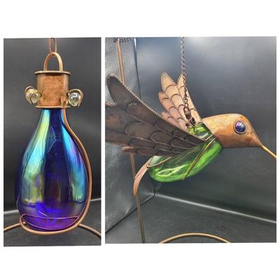 (2) Glass/Copper Hanging Decorations
