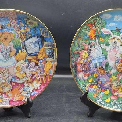 Set/2 Limited Edition Plates By Bill Bell-Mudder's Day & Egg-Stravaganza