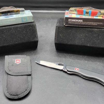 (3) Pocket Knives: Victorinox, Stoneworx, Beaver Creek