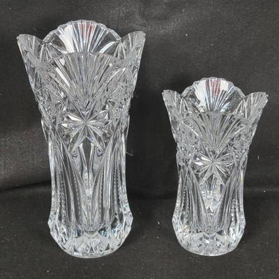 (2) Crystal Vases by J. G. Durand
