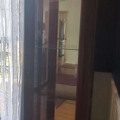 Cherry Wood Curio Cabinet with Light