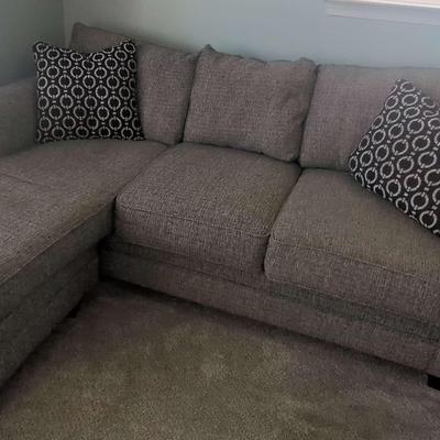 Comfortable Left Facing Tweed Sectional