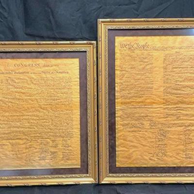 Framed Prints – United States Constitution & Declaration of Independence