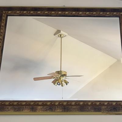 Goldtone Frame Beveled Mirror