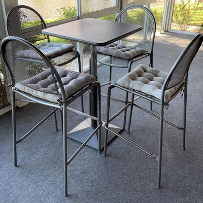 Patio Bar Table and Chairs (4)