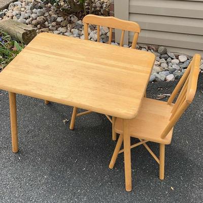 Solid Wood Children’s Table And Chairs