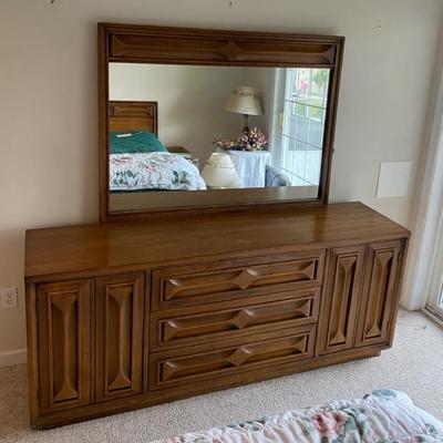 Mid Century Dresser & Mirror