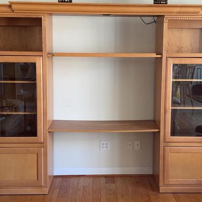 Lit Solid Wood Entertainment Center