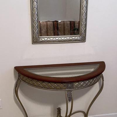 Accent Table & Beveled Mirror