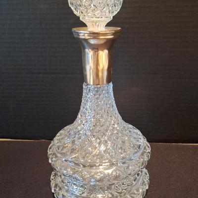 Diamond Cut Glass "Ship Decanter"