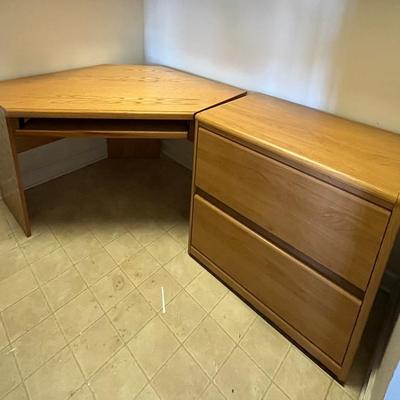 Corner Desk With Lateral File Cabinet