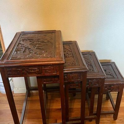 Carved Nesting Tables