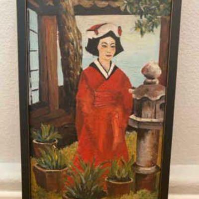 Ts125 lady in red dress painting