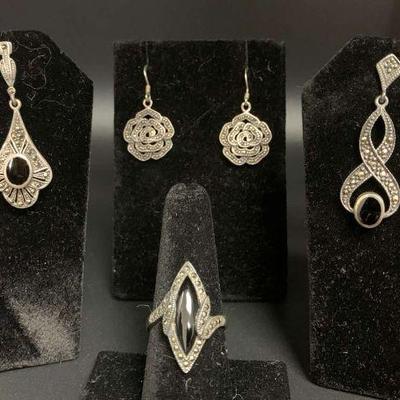 Ct206v silver marcasite jewelry
