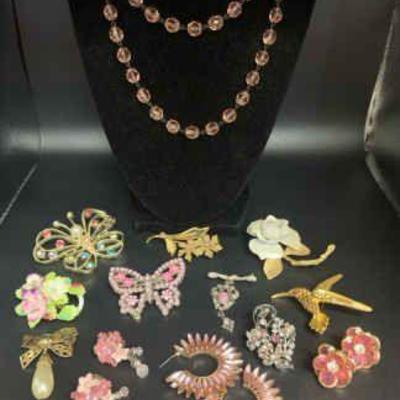 Ct235 costume jewelry pink