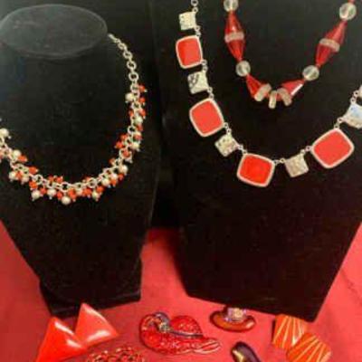 Ct225 costume jewelry red