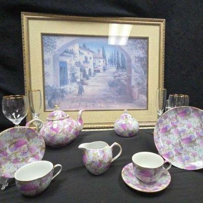 Ct191 lavender pink floral china. no trade marks