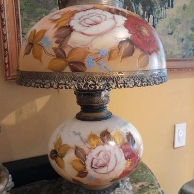 Antique hand painted lamps