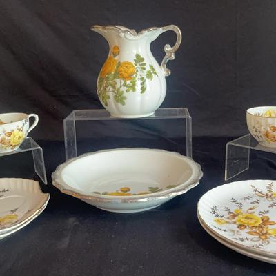 Yellow Rose Sandwich Plates/Teacups