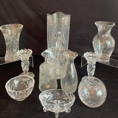 Glass / Crystal- Vases, Candlesticks and Bowls