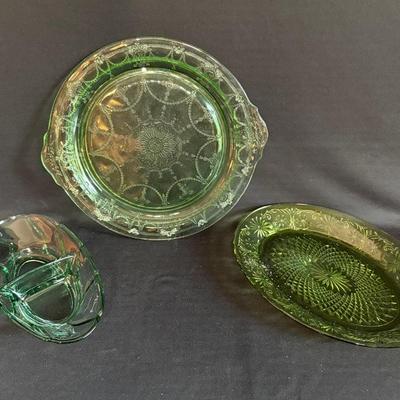 Vintage Green Glassware 